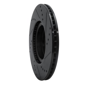 Fiat 124 Spider Brake Rotor (1) - Front Left - R1 Concepts - Drilled & Slotted - Black - `16-`25